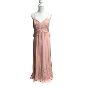 A Peach size large long semi formal dress hidden back zipper